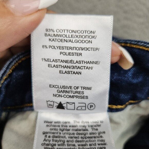 Silver Jeans Womens 30x29 Blue Curvy Avery Straight Leg Stretch Dark Wash Faded - Picture 10 of 11